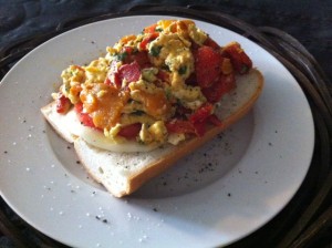 roasted pepper.egg sandwich