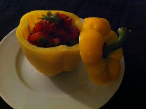 stuffed yellow pepper